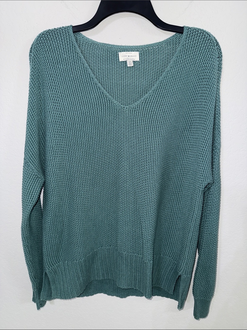 Lucky Brand Teal V-Neck Sweater